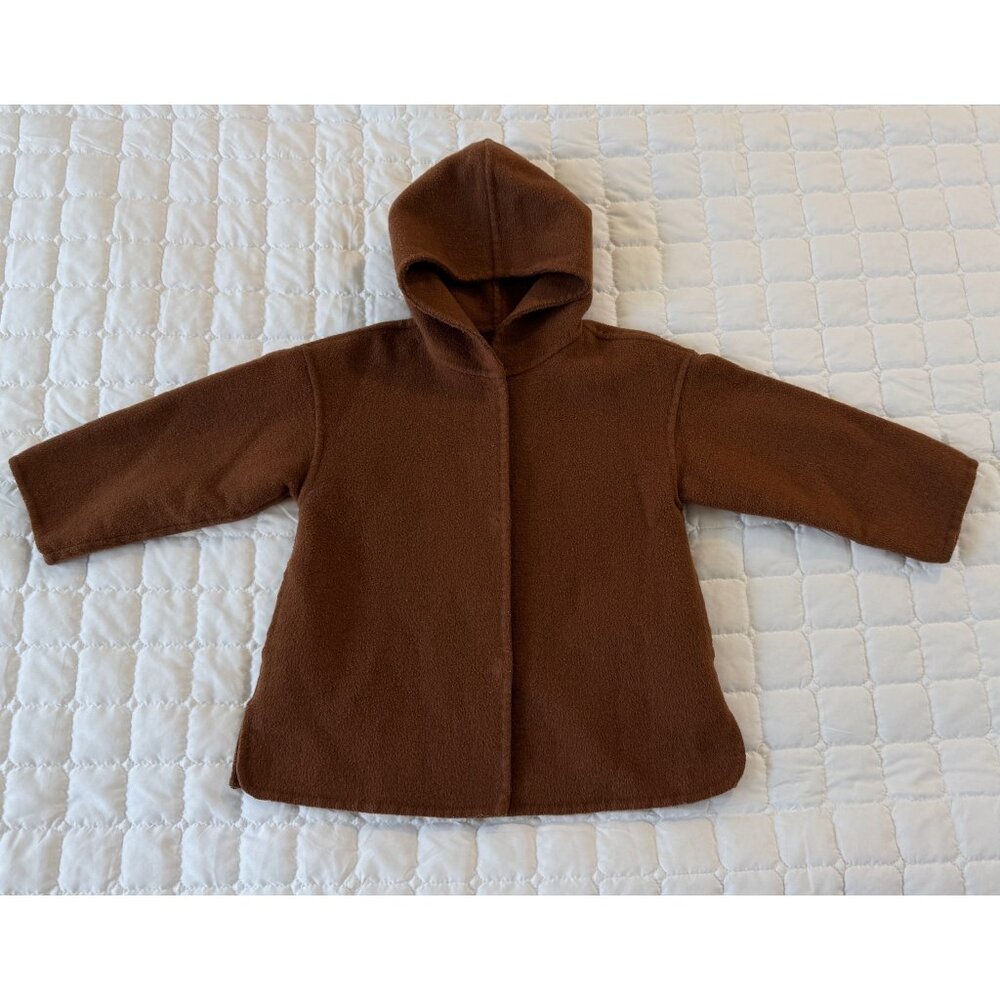 ZARA Kids Wool Blend Hooded Coat Caramel Brown Size 3–4Y